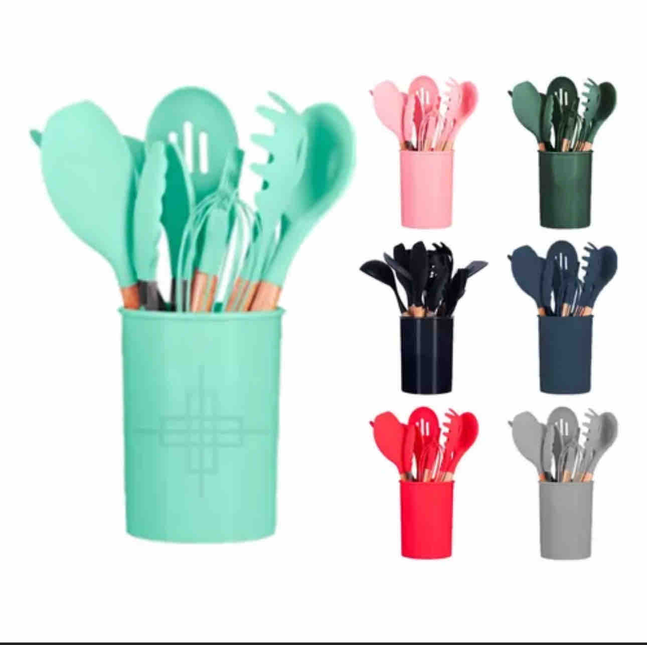 1 Set de utensilios 12 piezas y soporte